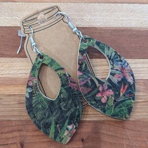 Tropical Print lightweight teardrop earrings